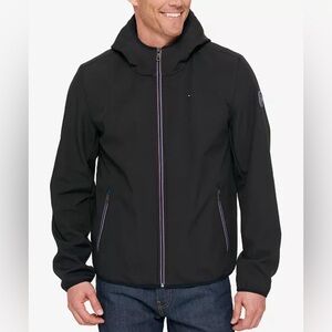Men's Black Hooded Soft Shell Jacket